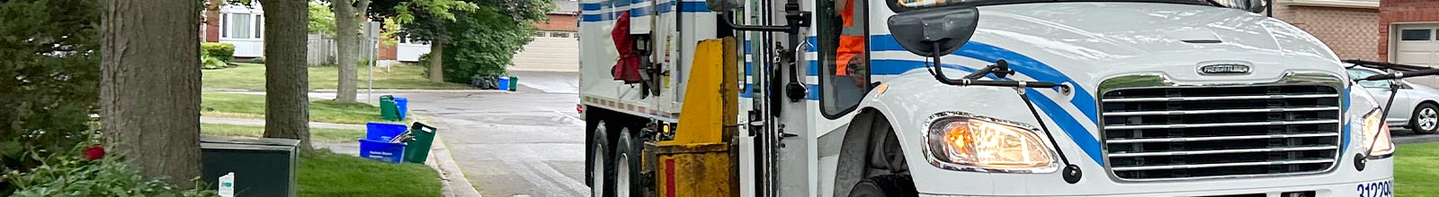 Garbage truck on Whitby street