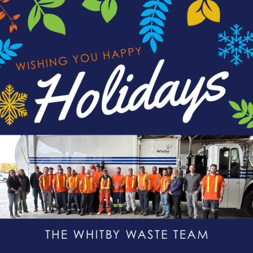 Holiday Greeting Image of Town Waste Team