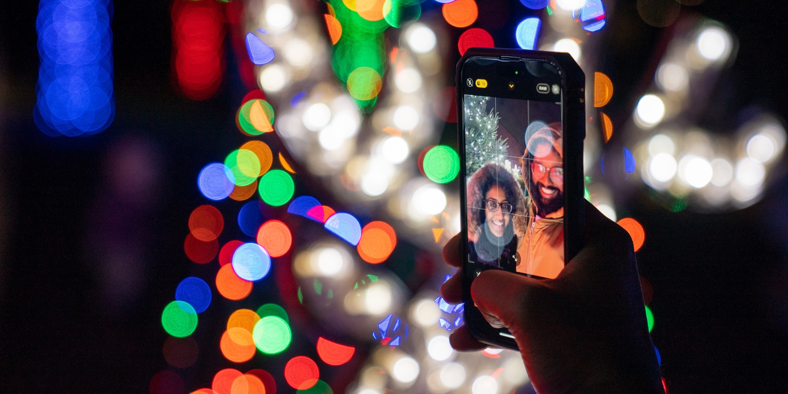 Christmas lights in Whitby 