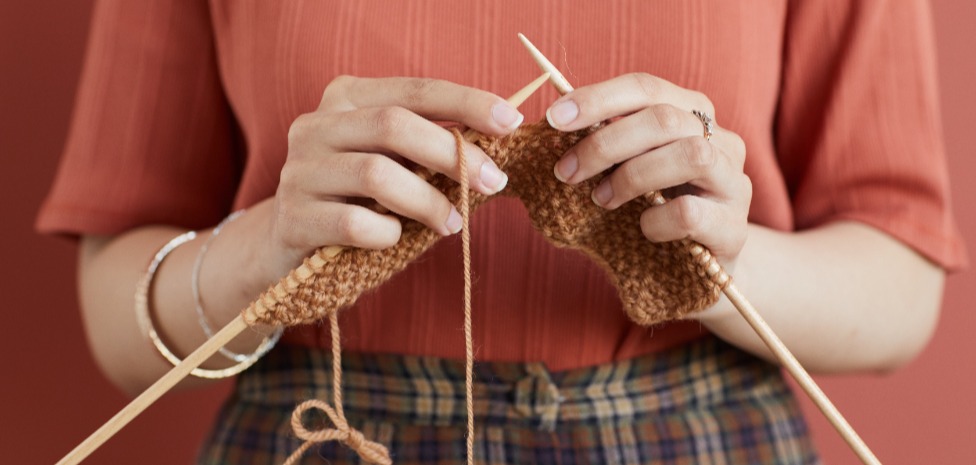 Woman knitting