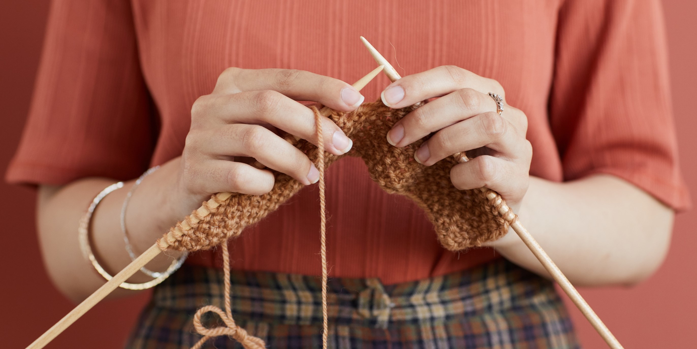 Handing Knitting Up Close 